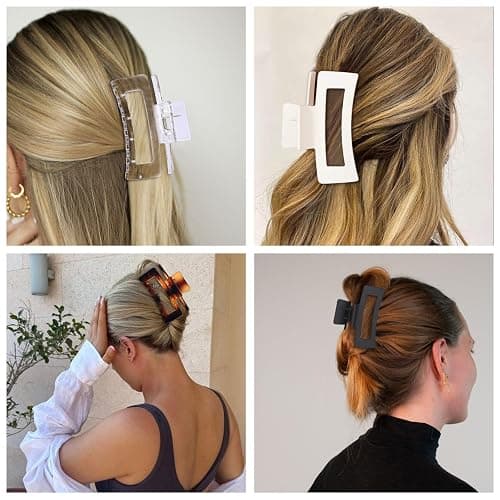 SMKSL Medium Hair Clips for Women 8 Pcs Small Claw Clips for Thin and Thick Hair 2 Styles Hair Claw Clips Combination Rectangle Banana Jaw Hair Accessories for Women and Girls (Transparent) thumbnail 7