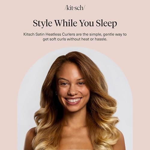 Kitsch XL Flexi Rods for Heatless Curls Overnight - Soft Velvet Hair Rollers for Women - Hair Curlers to Sleep In - Eucalyptus, 4pcs thumbnail 3