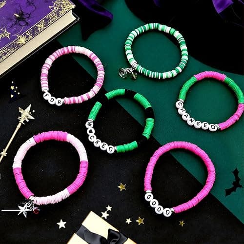 lakayfimily Wicked Friendship Bracelet for Women Magic Wand&Witch Hat Beaded Stretch Bracelet Wicked Gifts Fans Party Dress Costume Accessories thumbnail 4