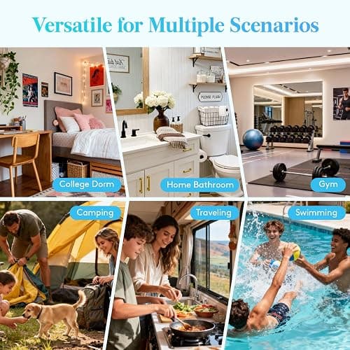 Lifewit Mesh Shower Caddy Portable for College Dorm Room Essentials with 7 Pockets, Freestanding Hanging Organizer Basket, Quick Dry Tote Bag for Camping, Bathroom, Beach, Travel, 1 Pack, Black thumbnail 7