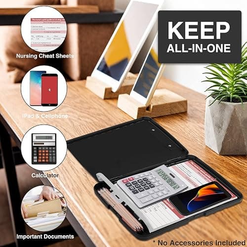 Sooez Clipboard with Storage, Clip Board 8.5 x 11 with Pen Holder, Plastic Organization Case Box for Letter Legal A4 Size Paper, Low Profile Clip, Nurses Teachers Must Haves, School & Office Supplies thumbnail 6