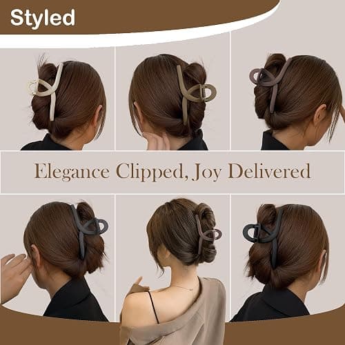 Big Hair Claw Clips 5-Pack 5.1" Non-Slip Hair for Women and Girls with Long, Thick Hair Jelly & Matte Clips (Oval-A 5pcs 5.1") thumbnail 4