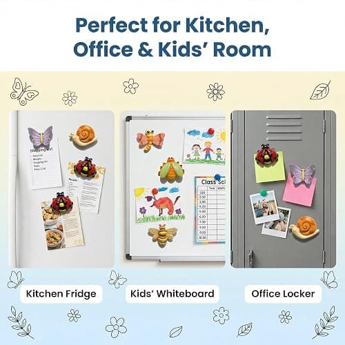 YOJO 12 Pcs Insect Fridge Magnets Set, Cute Bug Decorative Refrigerator Magnets for Kitchen Whiteboard Office Cabinets, Fun Novelty Animal Magnet Gift for Birthday Christmas Housewarming thumbnail 5
