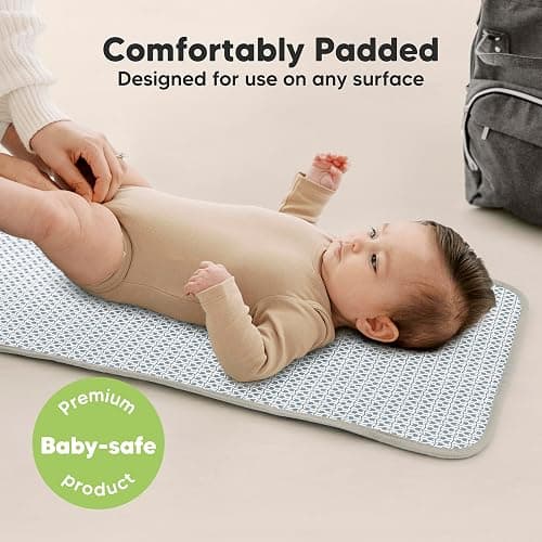 KeaBabies Portable Diaper Changing Pad, Easy Wipe Clean, 25x13 (Prairie) | Foldable Waterproof Baby Changing Mat for Diaper Bag, Compact, Lightweight, Newborn, Infant, Baby Changer Travel Essential thumbnail 5