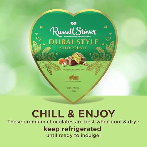 RUSSELL STOVER Valentine's Day Dubai Style Milk Chocolate Candy Pistachio & Kataifi Heart Gift Box, 4.75 oz. thumbnail 5