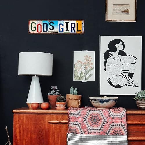 PanAJiao Vintage Gods Girl Metal Tin Sign 16x4 Inch for Religious Room Church Prayer Room Wall Decor thumbnail 2