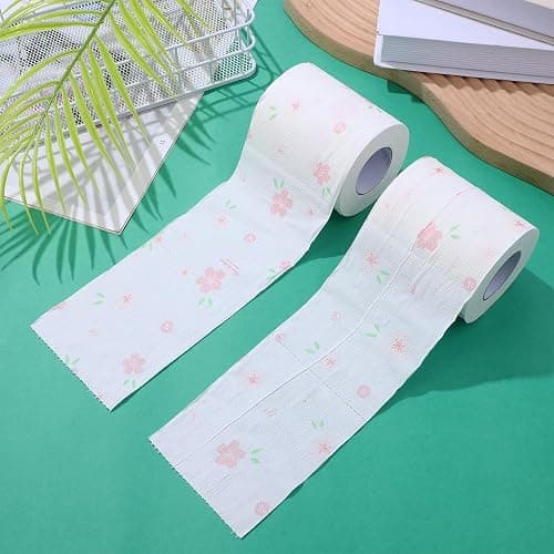 Beavorty Flower Printed Toilet Paper Rolls 4pcs Decorative Pink Bath Tissue for Home Travel Household Use thumbnail 8