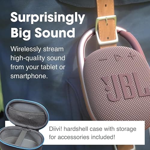 JBL Clip 4 Portable Bluetooth Speaker (Teal) + Bundle with divvi! Protective Hardshell Case (Black) thumbnail 2