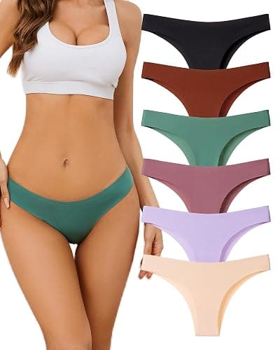 UGDUCK Cheeky Underwear for Women Seamless Underwear No Show Panties for Women Bikini Soft Stretch Briefs 6 Pack - Image 1