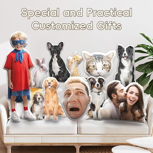 UNIGIFT Custom Funny Pillow for Men Women, Personalized Pet Face Pillow, Customized White Elephant Gifts for Adults, Fun Gag Gift with Picture, Photo Christmas Funny Gifts (Insert Included) thumbnail 7