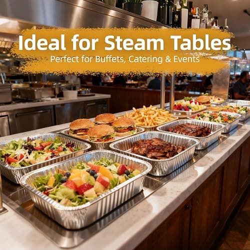 BondOnLum Aluminum Foil Pan with Lids, 9×13 Half Size Pans, Disposable Foil Pans for Roasting, Catering, Picnic or Holiday needs (30 Pack w/Lids) thumbnail 2