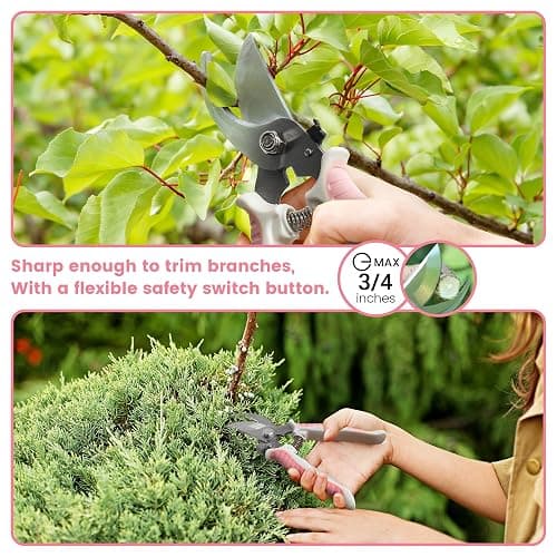 Garden Tools, 8 Piece Gardening Tools with Bag, Heavy Duty Stainless Steel Garden Tools Set, Outdoor Hand Tools, Ideal Garden Tool Kit Gifts for Women Pink. thumbnail 6