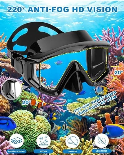 Diving mask Anti-Fog Swimming Snorkel mask Suitable for Adults Scuba Dive Swim Snorkeling Goggles Masks thumbnail 3
