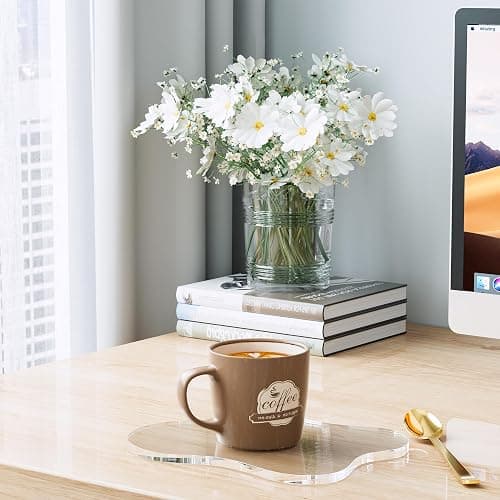 Leadiy Acrylic Coaster Decorative Plates, Irregular Bar Drink Coaster, Clear Cloud Shape Coffee Cup Coaster, Perfect for Tabletop Protection and Accessories Display.(Clear) thumbnail 3