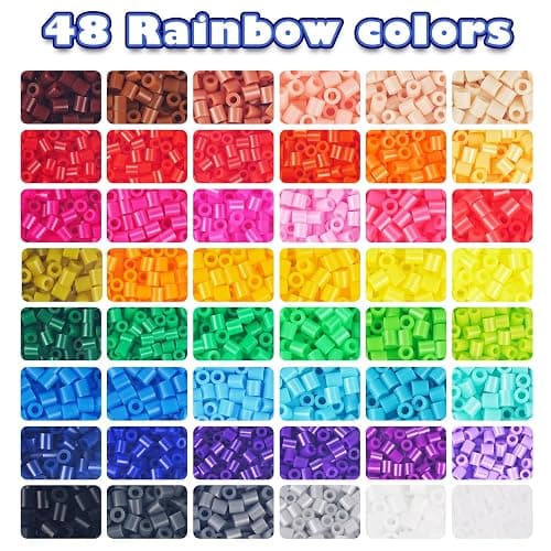 FUNZBO 31000 5mm Fuse Beads Kit - 48 Colors, Christmas Homeschool Arts and Crafts Supplies for Kids, Toys Set, Art Decorations for Room, Christmas Toys Gifts for Girls and Boys Age 5+ thumbnail 3