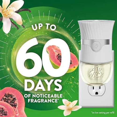 Air Wick Plug In Scented Oil Starter Kit, 2 Warmers + 6 Refills, Vanilla & Pink Papaya, Essential Oils, Air Freshener thumbnail 2