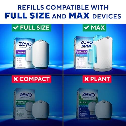 Zevo Flying Insect Trap Refill Cartridges for Fruit Flies & Gnats, 4 Count | Fits Zevo MAX & Zevo Flying Insect Trap, Catches House Flies, Gnats & Fruit Flies 24/7, No Added Fragrance or Dyes thumbnail 4