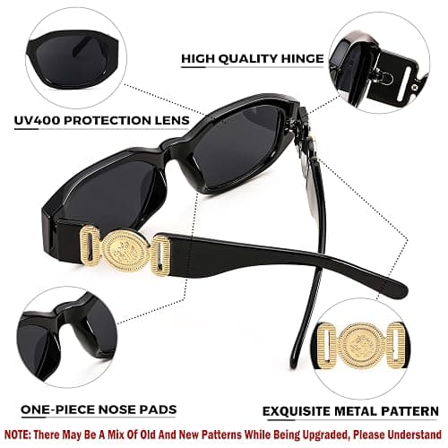 FEISEDY Retro Trendy Rectangle Sunglasses Women Men Vintage 90s Small Narrow Square Sunglasses B2322 thumbnail 5