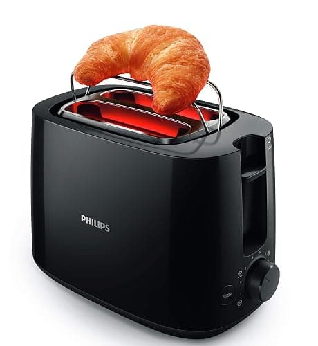 Philips Bouilloire Électrique - 1.7 L, Couvercle à Ressort et Voyant Lumineux, En Verre, Socle 360° (HD9339/80) & Grille-pain - 2 Fentes, 8 Réglages, Réchauffe-Viennoiseries, Noir (HD2581/90) thumbnail 6