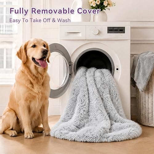 LOVEPals Grey Human Dog Bed - 71''x45''x12'' Size Fits Adult and Pet | Washable Giant People DogBed 3.93'' Thick Memory Foam Large Oversize Dog Bed with Plump Pillow, Blanket, Strap thumbnail 5