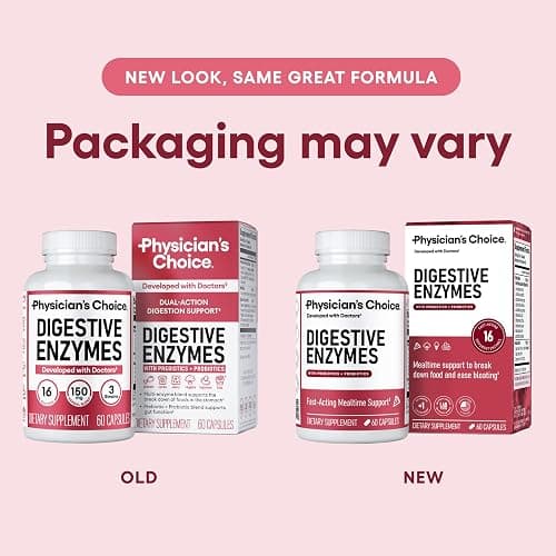 Physician's CHOICE Digestive Enzymes for Bloating & Digestion - Fast-Acting 16 Enzyme Formula with Organic Prebiotics & Probiotics for Gut & Digestive Health - Meal Time Discomfort Relief - 60 CT thumbnail 7