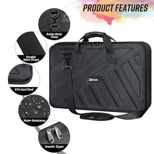 RAYMACE Hard EVA DJ Controller Case,Fits Pioneer DDJ SR,SR2,DDJ-REV1,Denon MC4000,Numark NVII,Mixtrack Pro 3,NV Platinum,Hercules Inpulse 500，Protective Travel Storage Bag(22.8x14.6x3.5Inch) thumbnail 4