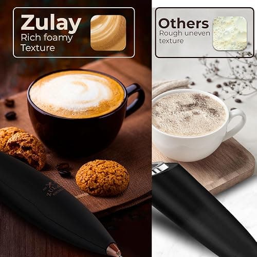 Zulay Kitchen Patented Tornado Triple Whisk Milk Frother with 4 Duracell Batteries – Handheld Foam Maker for Coffee, Lattes, Matcha & Hot Chocolate – Rich, Creamy Froth in Seconds thumbnail 7