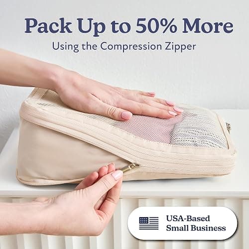 Vandel Compression Packing Cubes for Women, Set with Hanging Toiletry Bag | TSA Approved, Includes Laundry Bag, Compressible Carry On Suit Case Organizer Luggage Packing Cubes for Travel Organizer thumbnail 2