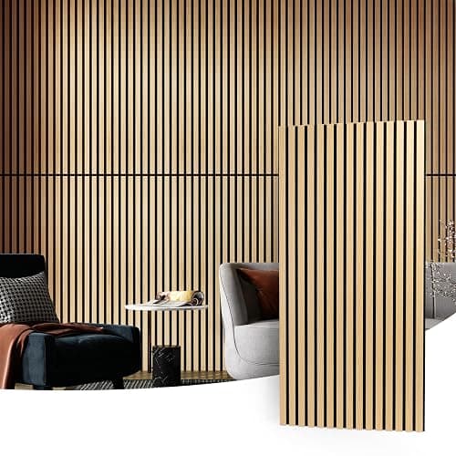 Art3d 2-Pack Fluted Acoustic Wood Slat Wall Panel, 47.2 x 23.6 Inch, Oak | Noise Control, Easy to DIY, Natural Texture, Sustainable Material, Ideal for Homeowners, Designers, for Living Room, Office - Image 1