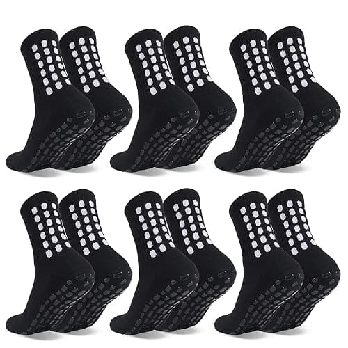 Barrlves Soccer Grip Socks Football Basketball Yoga Socks for Men Women | 6 Pairs Non Slip Silicone Pads Mesh Breathability&Cushioned Sole Fits Soccer&Hospital Socks Designed for Performance&Comfort - Image 1