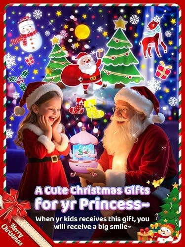 Carousel Night Light for Kids, 15 Music+15 Films+315 Colors Star Projector for Kids Night Light Projector,360°+Remote+1200mah Star Lights for Ceiling,Unicorn Toys for Girls Room Decor Christmas Gifts thumbnail 2