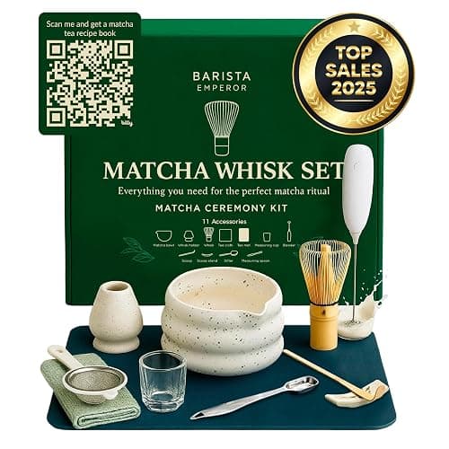 BARISTA EMPEROR® PREMIUM 11pcs MATCHA WHISK SET - Matcha Kit with Bowl and Electric Frother for Quick Prep – Matcha Set Kit with 11 Elegant Accessories for Daily Rituals - Complete Matcha Gift Set  - Image 1