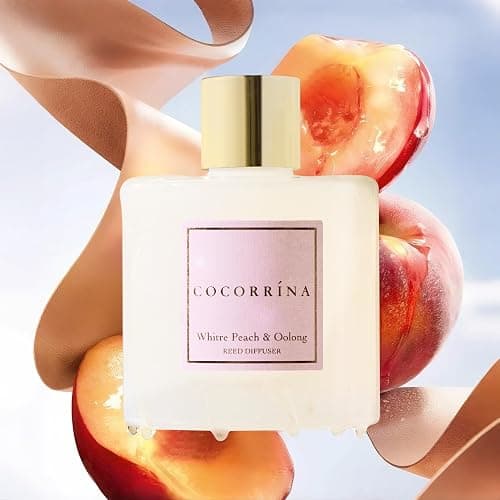 Cocorrína Reed Diffuser Sets - 6.7 oz. White Peach& Oolong Scented Diffuser with 8 Sticks Home Fragrance Reed Diffuser for Bathroom Shelf Decor thumbnail 2