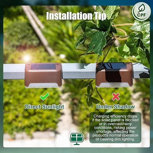 SOLPEX Solar Deck Lights Outdoor 16 Pack,Step Light Waterproof,Warm White | Led Solar lights for Outdoor Stairs,Step,Fence,Yard,Patio and Pathway thumbnail 8