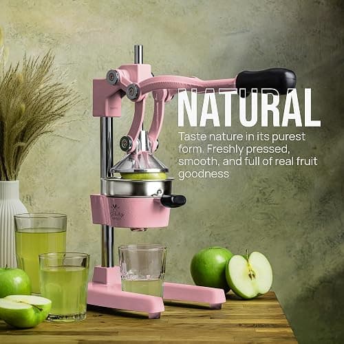 Zulay Kitchen Cast-Iron Orange Juice Squeezer - Heavy-Duty, Easy-to-Clean, Professional Citrus Juicer - Durable Stainless Steel Lemon Squeezer - Sturdy Manual Citrus Press & Orange Squeezer (Pink) thumbnail 3