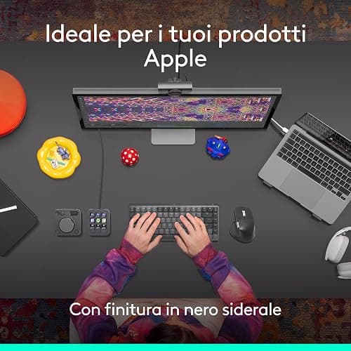 Logitech MX Master 4 per Mac, mouse Bluetooth ergonomico con feedback aptico a prestazioni avanzate, scorrimento ultraveloce, ricarica USB-C, macOS, iPadOS, Windows - Nero siderale thumbnail 7
