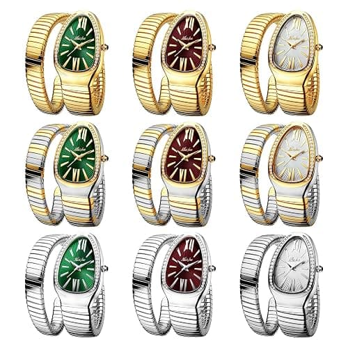 YLSZHYR Montre bracelet en forme de serpent pour femme, montre serpent en argent pour femme, montre bracelet en forme de serpent, montre bracelet pour femme, pour la Saint-Valentin, la fête des mères thumbnail 8