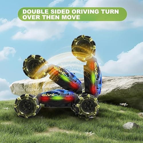 HOSHIPLAY Gesture RC Car,1:24 4WD Transform Off-Road Stunt Car with Gesture & Remote Control, 360° Flips Drift Vehicle with LED Lights Music, All Terrain Toy Cars Gifts for Boys Girls Age 6-12 thumbnail 6