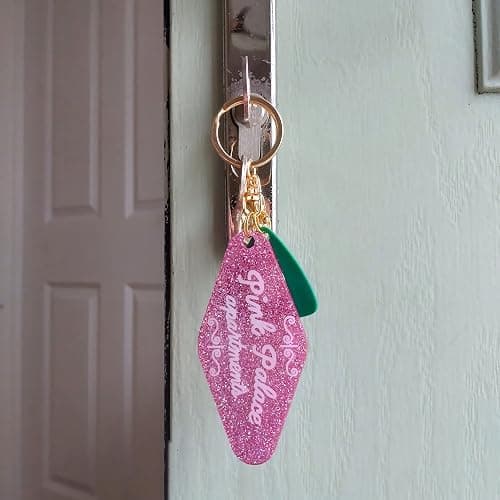 Pink Palace Apartments Handmade Resin Keychain thumbnail 5