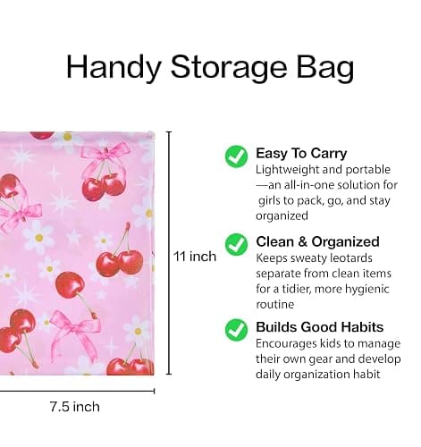 Tstiti Gymnastics Leotards for Girls Long Sleeve Kids Tumbling Gymnastic Outfit Clothes with Shorts Storage Bag thumbnail 2