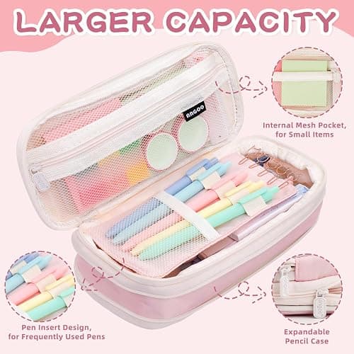 gyoyede 82pcs Aesthetic School Supplies Stationery Set with Pencil Case,Pastel Highlighters Gel Pens Mechanical Pencils 0.5 & 0.7mm,Essentials Stationary Set for Students Back to School Supplies thumbnail 4