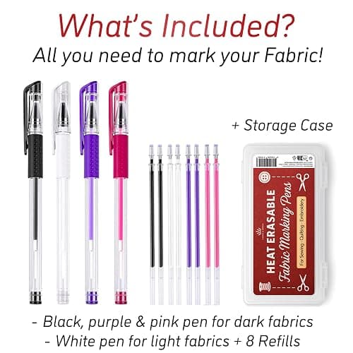 Lange & König Air & Water Erasable Fabric Markers for Sewing Products - Sewing Supplies Quilting Supplies Sewing Accessories Sewing Gifts Quilting Gifts Embroidery Supplies, Tailors Chalk Alternative thumbnail 5
