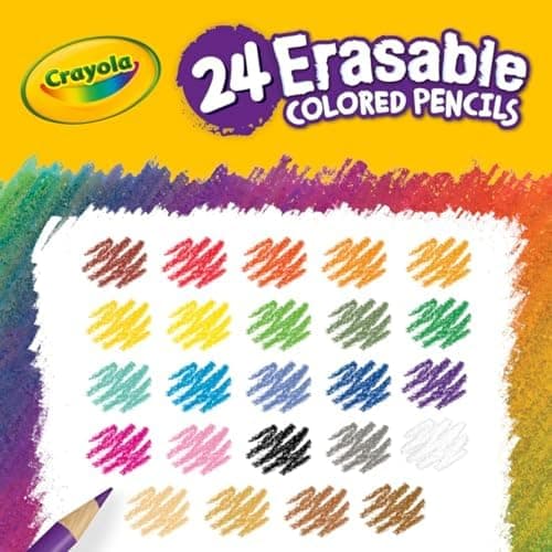 Crayola Erasable Colored Pencils (24ct), Kids Coloring Pencils for Coloring Books, Assorted Colors, Arts & Crafts Supplies, Gifts, Ages 6, 7, 8 thumbnail 5
