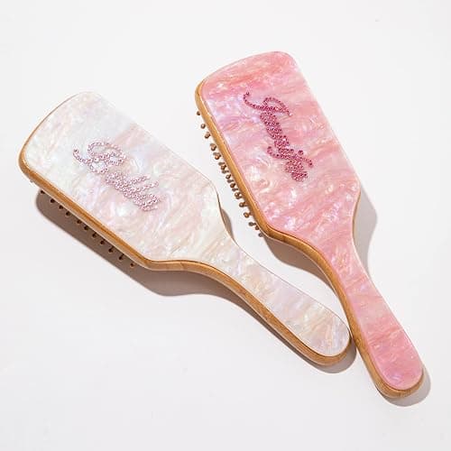 ACC PLANET Hair Brush, Personalized Bamboo Paddle Brush, Natural Bamboo Bristles Detangling Hairbrush for Massaging Scalp, Women's and Girls Gift (Square, 8.86" x 2.68") thumbnail 3