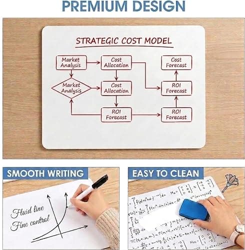Small White Board 9X12 Dry Erase Mini Lapboard 2 PK Double Sided for Kids | Includes 2 Whiteboards with Blank and Lined Sides, Safe Rounded Edges Ideal for Classroom, Homeschooling, Office thumbnail 4