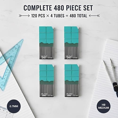 Mr. Pen- 0.7 Lead Refills, HB, Medium, 480 pcs (120 pcs per Tube), 0.7mm Lead Refills thumbnail 2