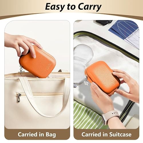 Linpr Digital Camera Case for CAMKORY, KODAK PIXPRO FZ45/FZ55, Canon IXUS 285 HS, Lecran, Small Travel Compact Camera Holder with Mesh Pocket for Accessories SD Card (Orange) thumbnail 8