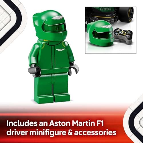 LEGO Speed Champions Aston Martin Aramco F1 AMR24 Race Car Toy with a Collectible Formula 1 Driver Minifigure - Model Kits for 10+ Year Old Boys & Girls or Adult Motorsport Fans 77245 thumbnail 5