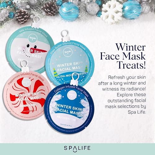 SpaLife Beauty Winter Skin Christmas Face Mask Bundle | Korean Facial Masks | Hydrating, Moisturizing and Firming Sheet Mask Set | Christmas Gifts for Women | 12 Pack thumbnail 7