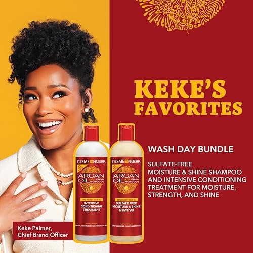 Creme of Nature Argan Oil from Morocco Sulfate-Free Moisture & Shine Shampoo & Conditioner, 2 Count thumbnail 3